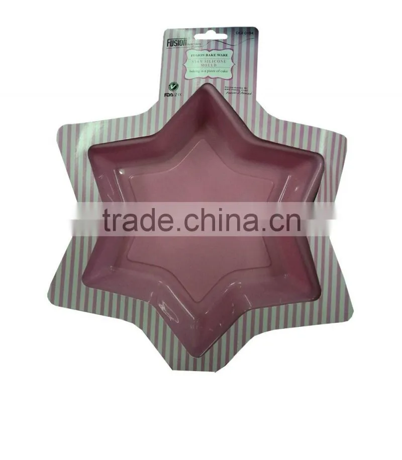 Wholesale high quality food grade cute design silicone six star cake mold with factory price