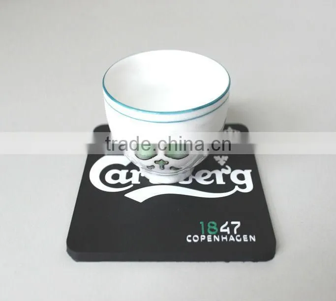 Non-slip cup mat for kids, 3D PVC Rubber Placemats, table mats and coasters