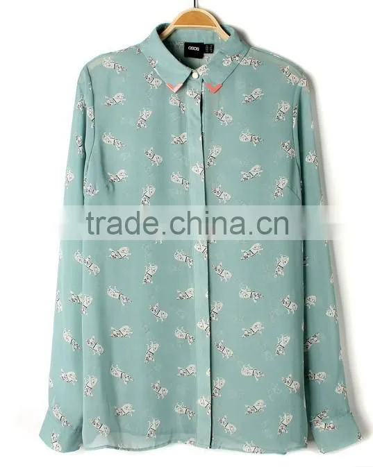 fashion printed 55% cotton 45% polyester poplin fabric for shirt