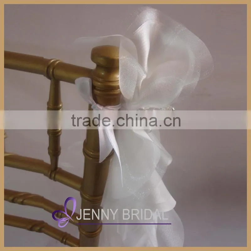 C147D white wedding chair brooch sash for sale