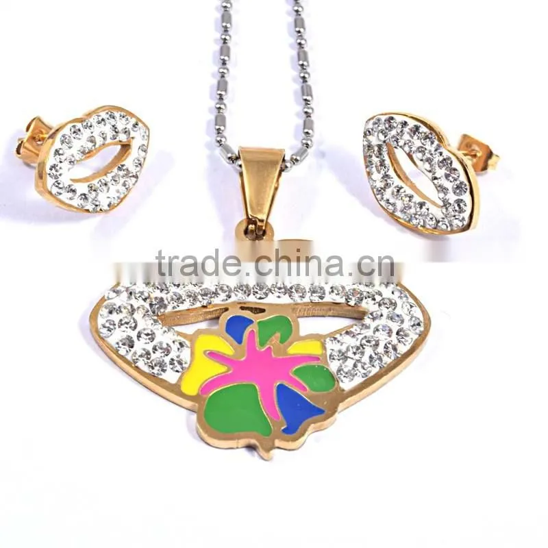 Women Fashion Wholesale In Greece Rhinestone Drops Of Oil Women Jewelry Set