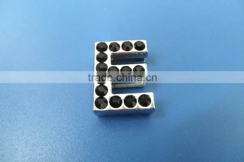 18mm Slide Letters with Black Rhinestone