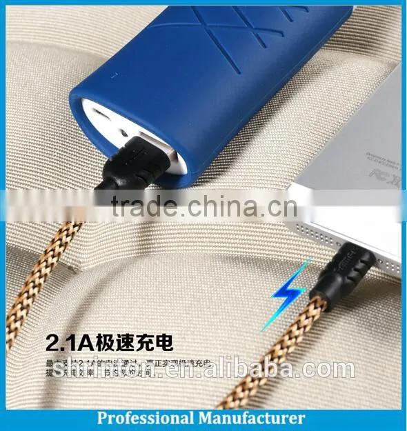 Remax Nylon Braided fabric micro usb cable 1M with metal head