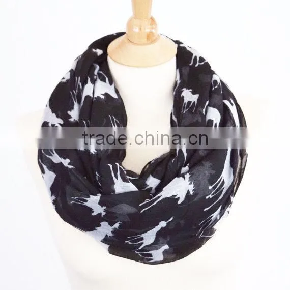 Hot Selling 2015 New Antelope Pattern Print Fashionable Lady Scarf