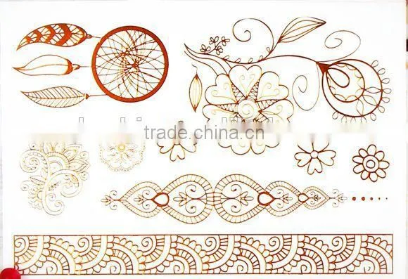 Fashion Colour Changing Metal Temporary Tattoo Sticker With Waterproof