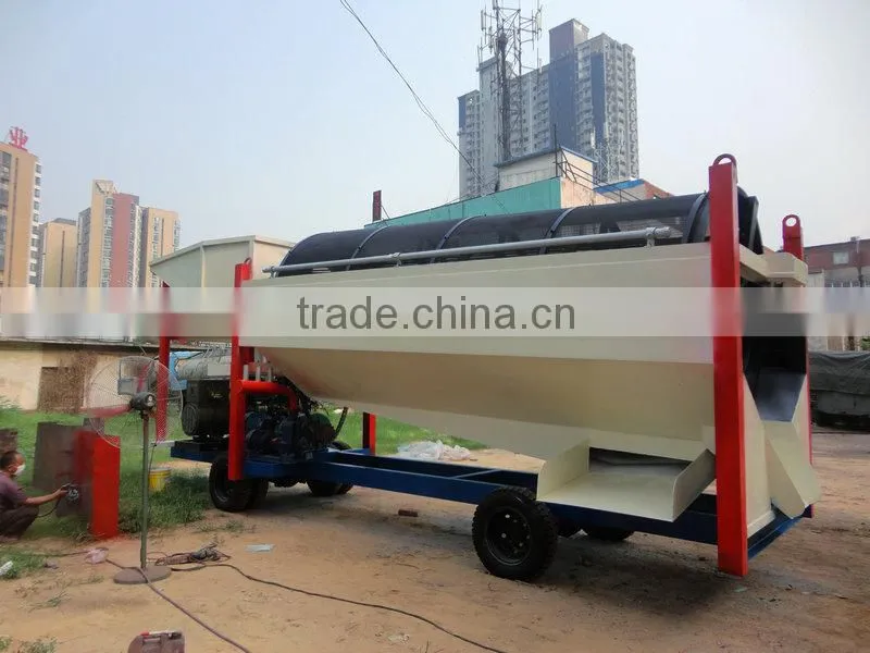 Placer gold washing plant trommel screen machine