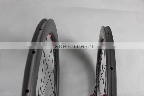 Full carbon fiber road bike wheelset red R13 hubs carbon bike wheels W56T