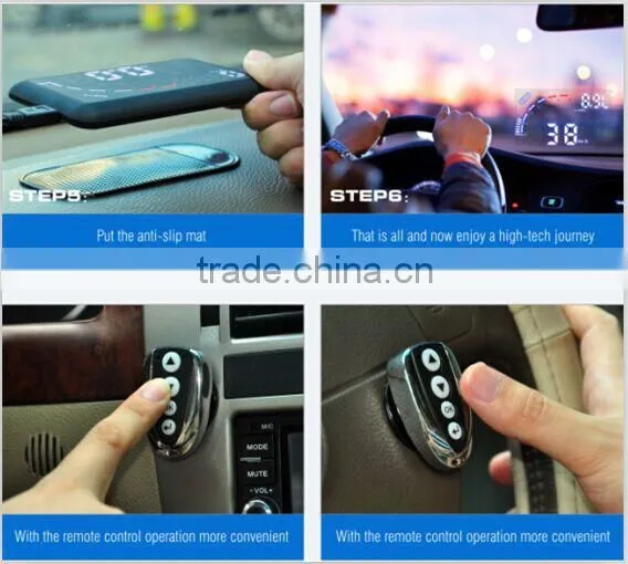 Car OBD II HUD Warning System Vehicle-mounted Car Head Up Display Projector with LED