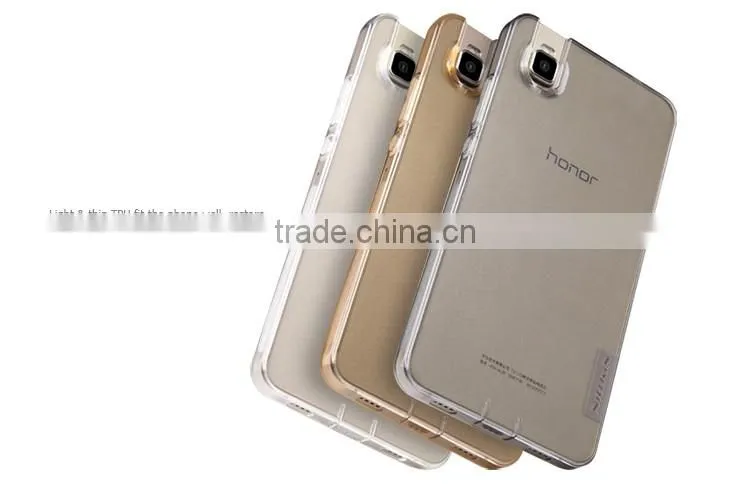 Orginal Nillkin Soft TPU Full Rubber Back Cover for Huawei Honor 7 Clear Gel Case with Dust Plug MT-5370