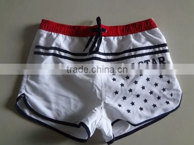 2016 Red Spandex Fabric Pants Mens Beach Shorts