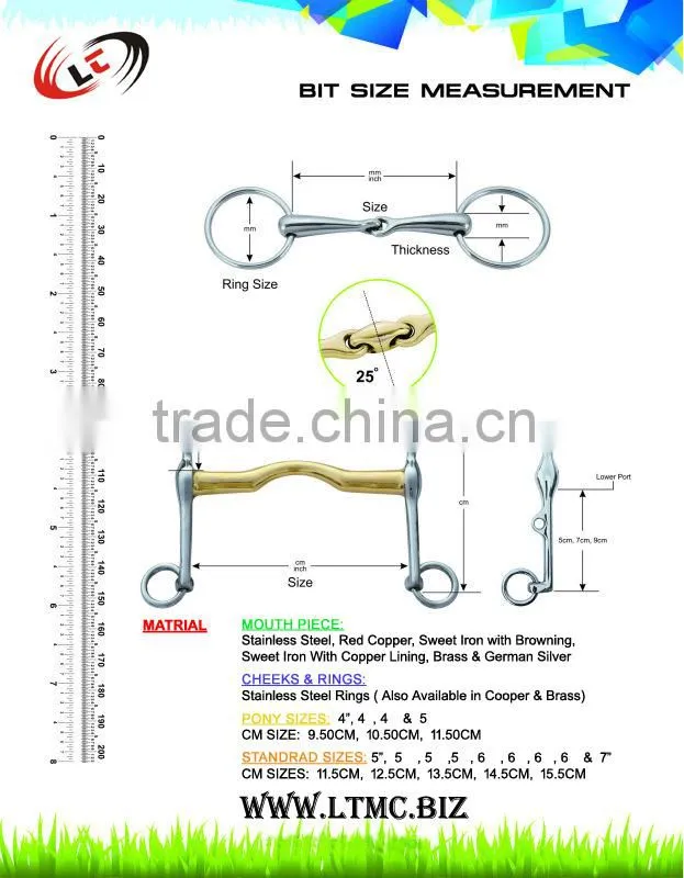 Loose Ring Snaffle, SS Bit with Solid Mouth