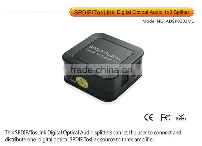 SPDIF/TosLink 1*3 audio amplifier