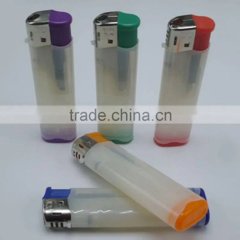 2016 hot sale colored pusher electronic disposable creamy lighter
