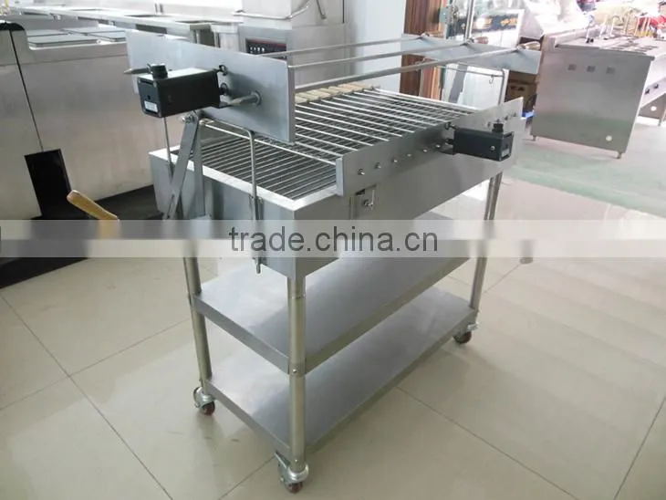(Australia Style) Stainless Steel Outdoor Charcoal BBQ's Grill Trolley Rotisserie Spit With Variable Speed Motor 220V/110V