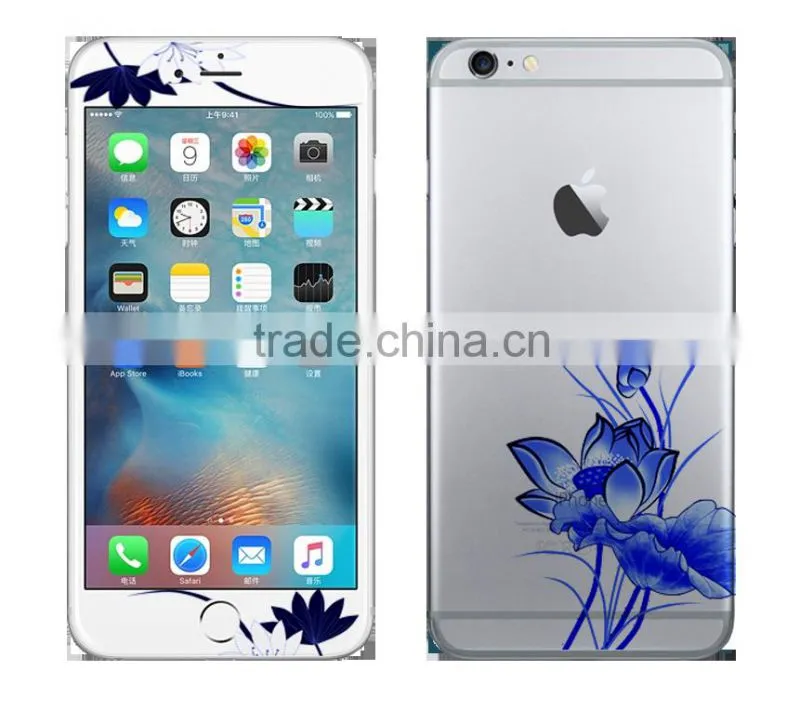 Multicolour tempered glass for cell phone,Colorful Front+Back Screen Protector Tempered Glass for iPhone 6 plus,OEM,Wholesale