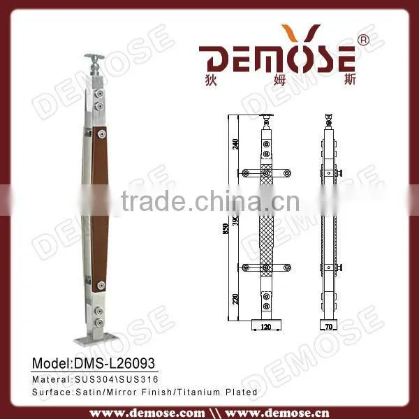 quality stainless steel and wood newel post