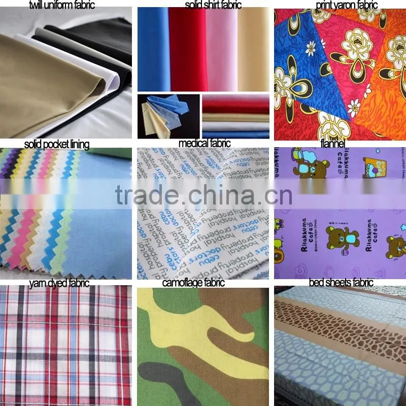 China factory polyester cotton lining fabric dress lining men's t shirt fabric