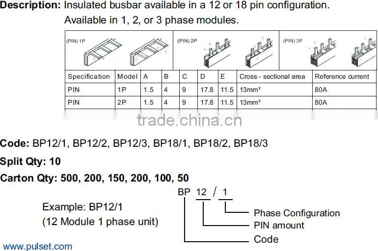 Pure Copper and Pin Type Busbar