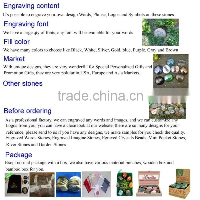 Wholesale Engraved Frosted Glass Stone Decorative Engraved Stone