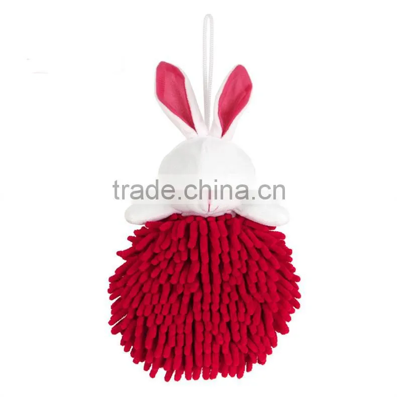 2015 good sale chenille cartoon animal hand towel