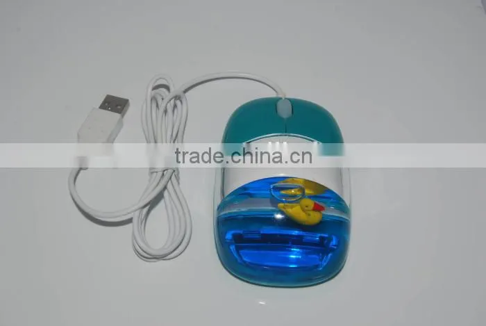 New computer USB wired gift liquid aqua mouse with light-up logo