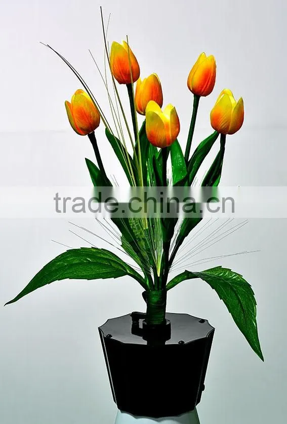2017 New 6 head Artificial Flowers Wedding Decor PU Tulip Flower