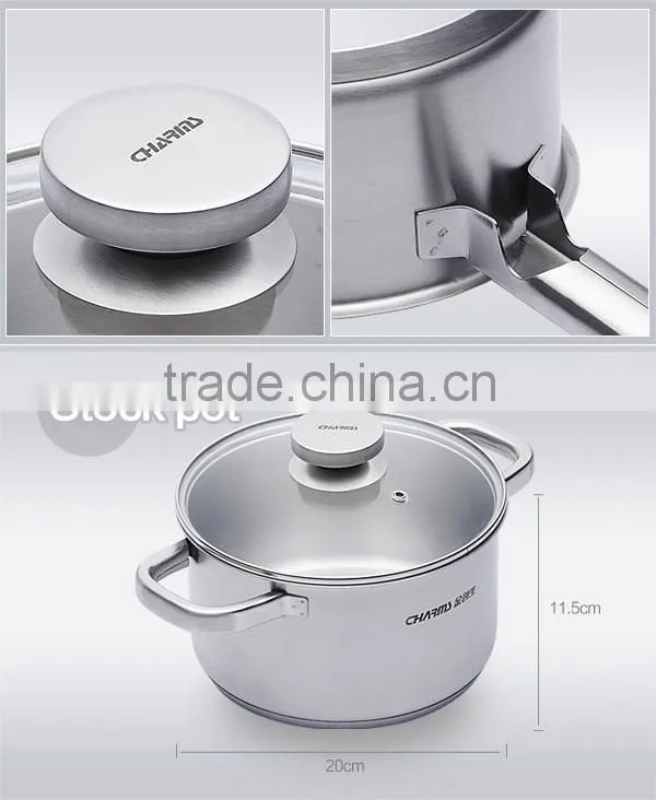 Professional Kitchen Stainless Steel Set Pan Pot Cookware Cooking 5 pieces