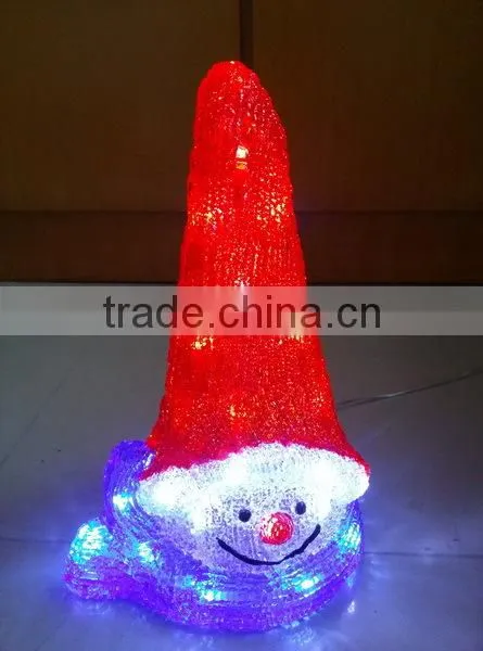 Outdoor lighted snowman Christmas Santa decorations with LED light /3D LED christmas acrylic snowman motif light