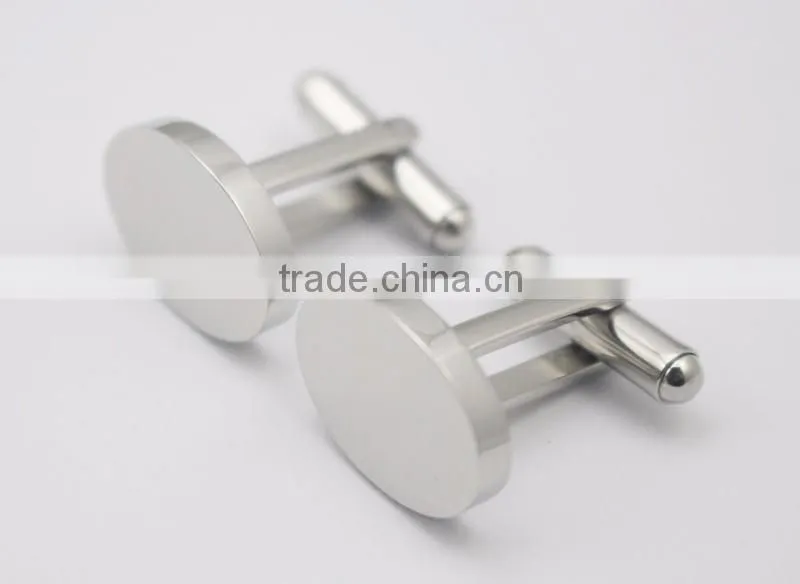 Personalized Your Logo Sliver Oval Blank Cuff Links