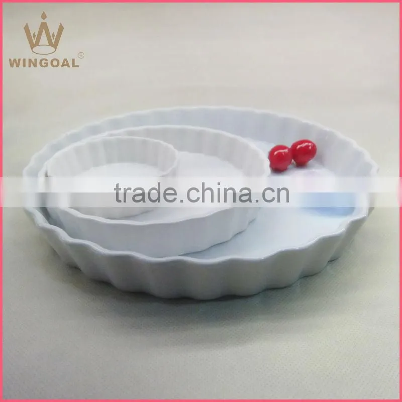 glazed porcelain round shaped pizza plate