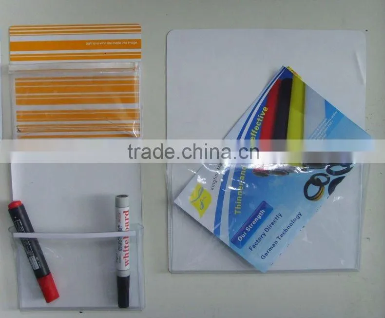 quality magnetic pocket,document pocket,0.4mm,magnetic sheet with pvc,screen printing logo,ticket pouches,die cut seams,folders