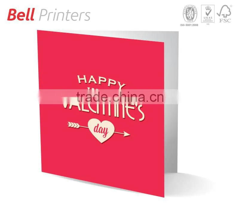Top selling Valentine day greeting card with quality finishing