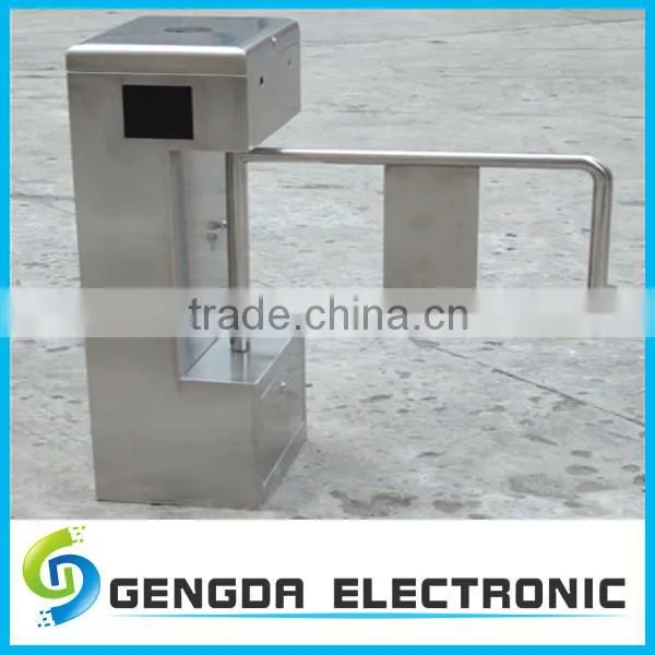 304 stainless steel waist high pedestrian access barrier gate vertical electric remote control swing turnstile