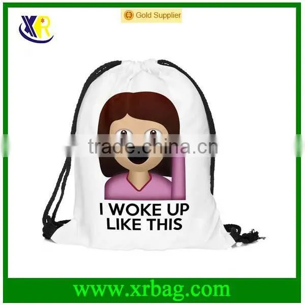 Women Mochila Man Gym bags Travel Backpack 3D Leopard Printing Drawstring Bag Cotton