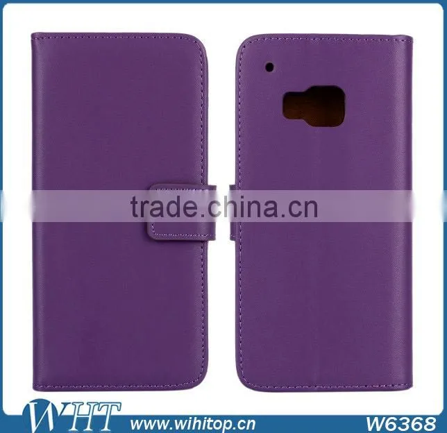 Wholesale Genuine Leather Case for HTC One M9, with Money Slot and Stand