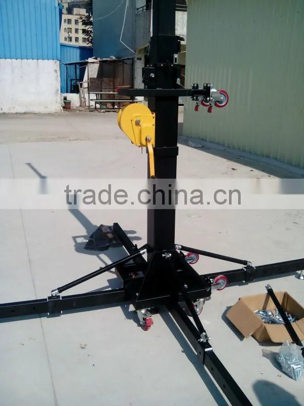 heavy duty 250kg up to 5.5m crank up tower mobile light truss lift tower with wheel