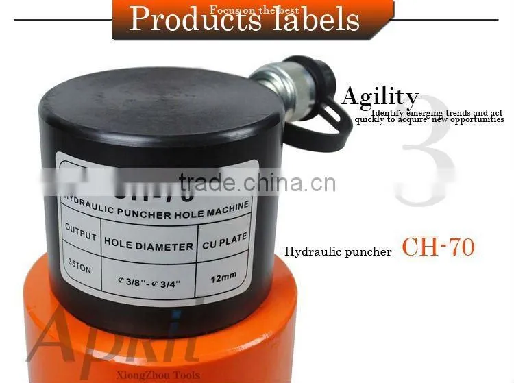 35T output force hydraulic hole puncher with 110mm throat depth for angle-steel and bus bar punching CH-70
