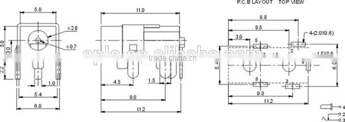 5 pin Female DC power jack DC-011A