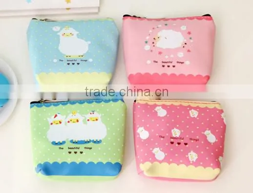 Wholesale squeeze PU leather coin purse with low price