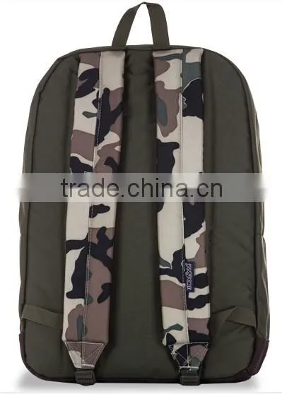 Camouflage Printed Canvas School Bag College Style Backpack