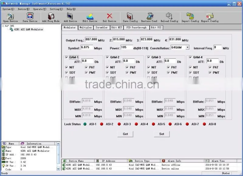 SC-4164 4in1 qam modulator multiplexer scrambler mux