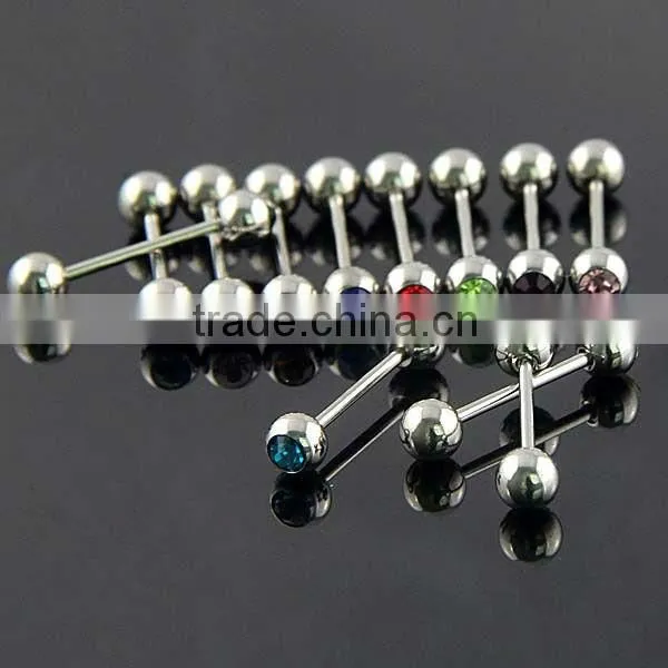 Rhinestone Tongue Nipple Bars Rings Barbell Studs Body Piercing