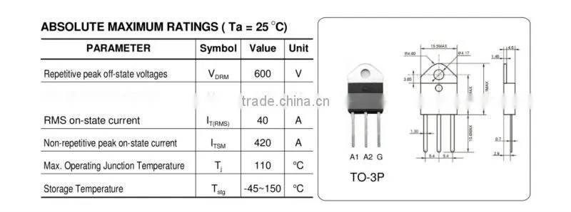 BTB40-600B 40A triac TO-3P
