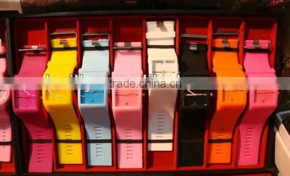 Fashion sport silicone rubber Wide bands Wrist watch customized logo printing