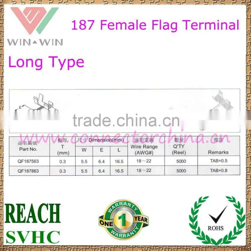 187 Brass continuous female flag Terminal Middle Type