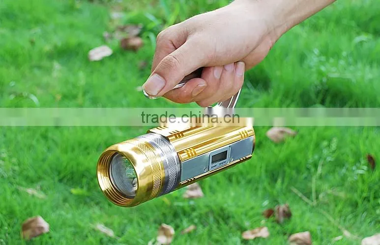 a-ok 3W white LED+3W blue LED +3 LED aluminium fishing light with support and charger