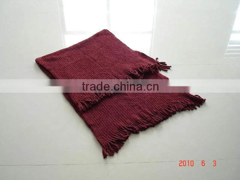 chenille knitted amice with fringe