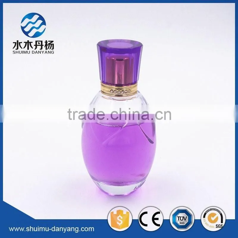 Decorative round perfume bottles surlyn caps