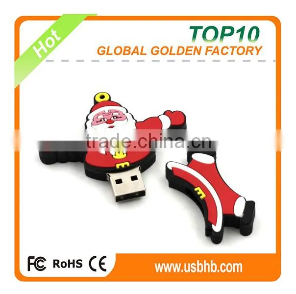 2015 Customized cheap Santa Claus pvc 8gb 16gb 32gb 64gb usb flash drive