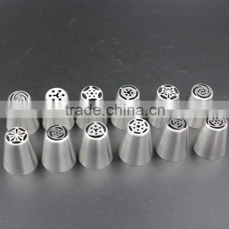 Stainless Steel Russian Piping Tips and Tri Color Coupler Home Baking DIY Cake Pastry Decoration Tool
